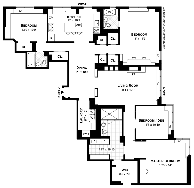 Floorplan for 80 East End Avenue, 15F/A