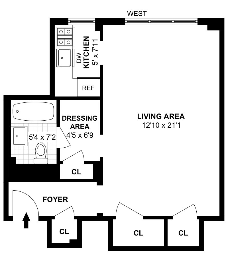 Floorplan for 56 Seventh Avenue, 12D