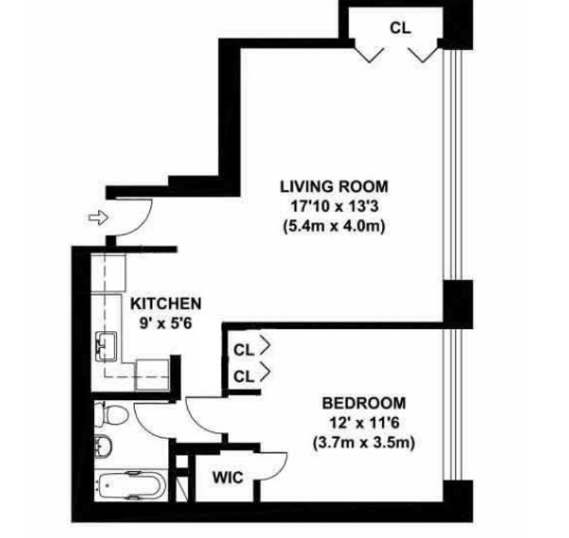 Floorplan for 353 East 72nd Street, 4A