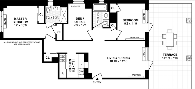 Floorplan for 69 East 130th Street, 6C