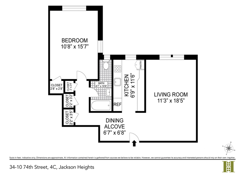 Floorplan for 34 -15 74th Street, 4C