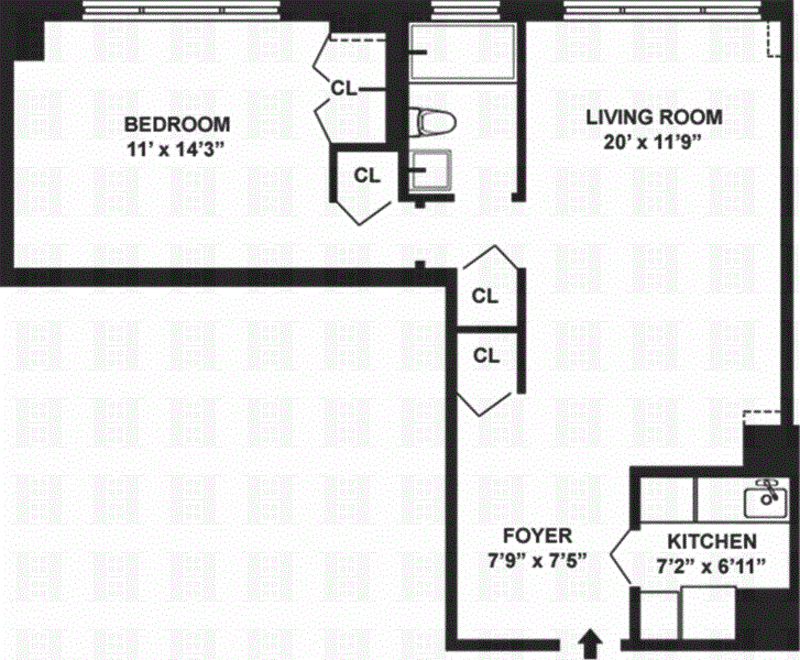 Floorplan for 301 East 79th Street, 9F