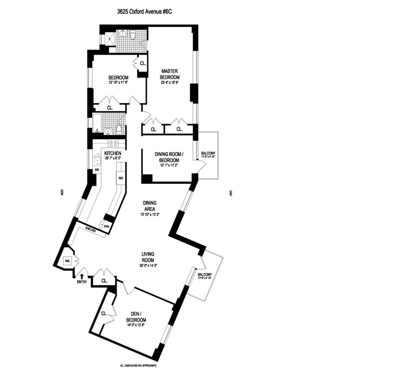 Floorplan for 3625 Oxford Avenue, 6C