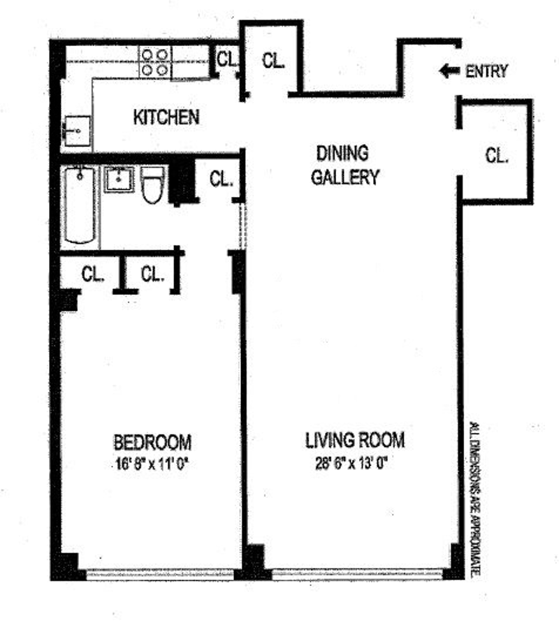 Floorplan for 201 East 19th Street, 7L