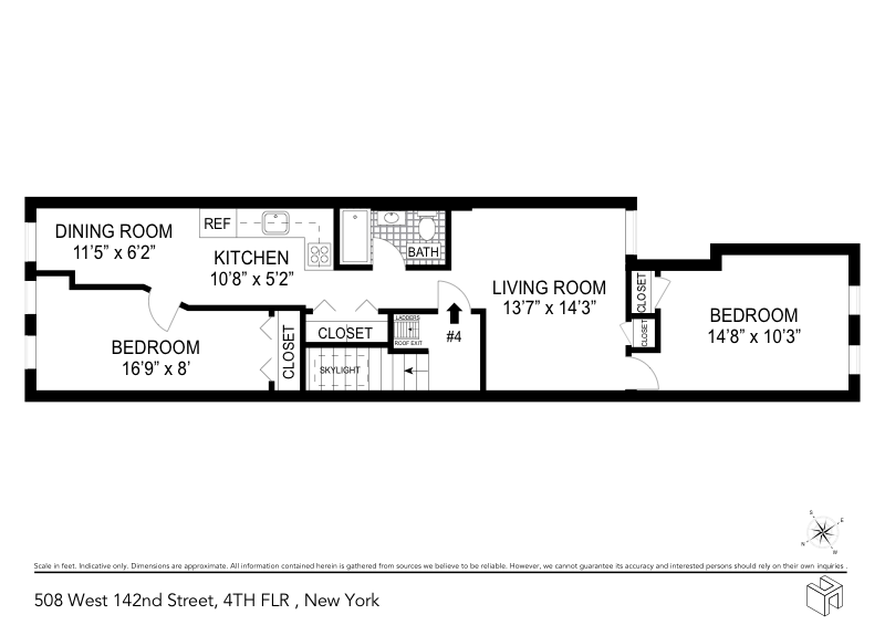 Floorplan for 508 West 142nd Street, 4TH FLR
