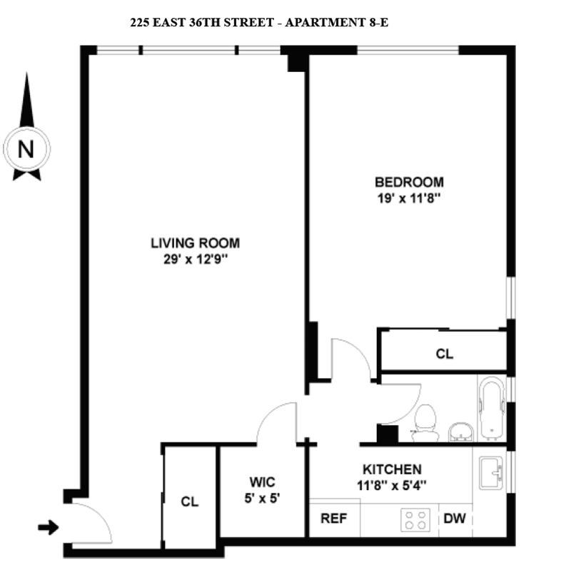 Floorplan for 225 East 36th Street, 8E