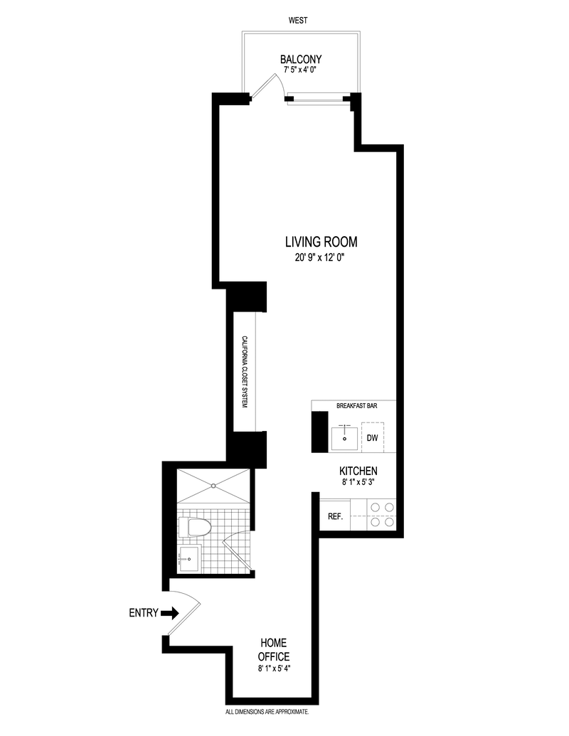 Floorplan for 350 West 50th Street, 3HH