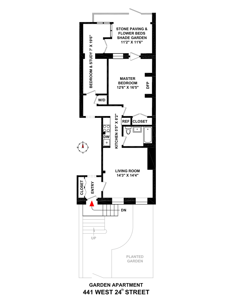Floorplan for 441 West 24th Street, GARDEN