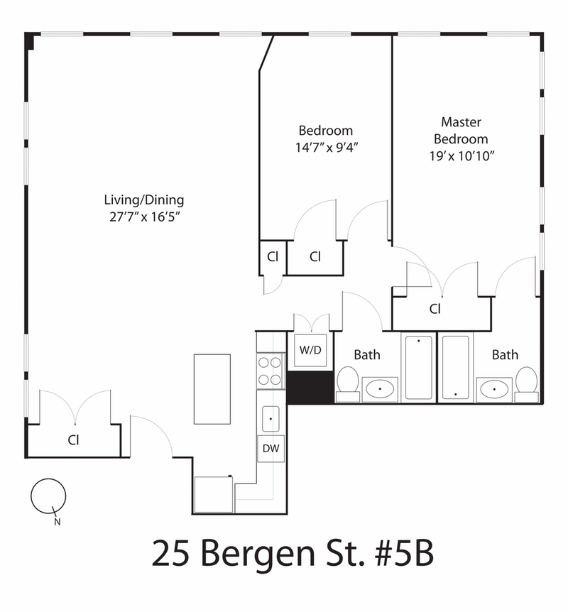 Floorplan for 25 Bergen Street, 5B