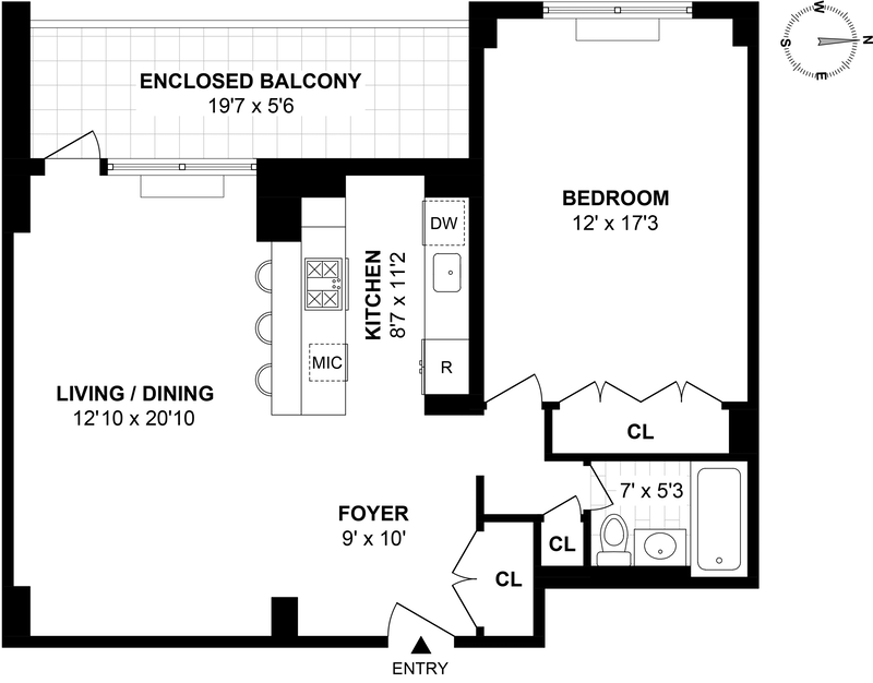 Floorplan for 401 East 89th Street, 3B