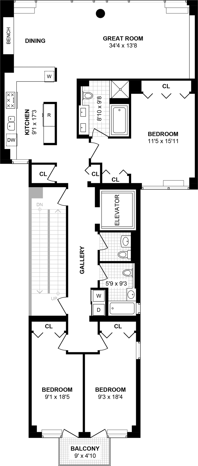 Floorplan for 330 East, 57th Street, 5