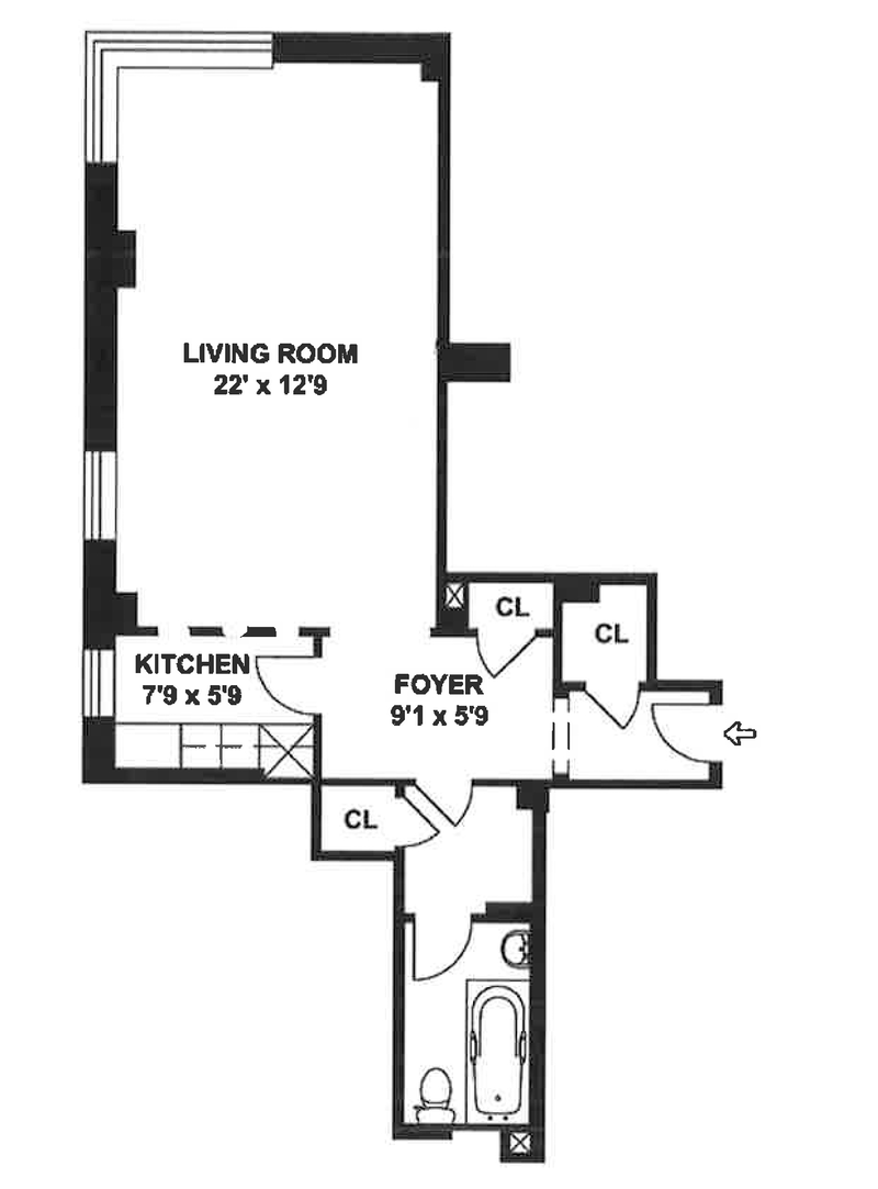 Floorplan for 110 East 87th Street, 7F