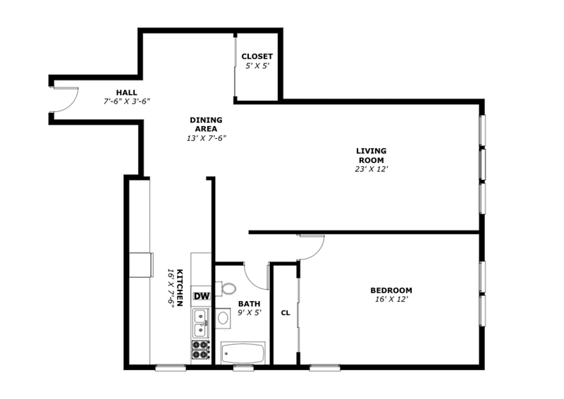 Floorplan for 5601 Riverdale Avenue, 6A