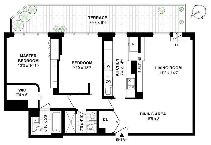 Floorplan for 345 East 56th Street, 16E