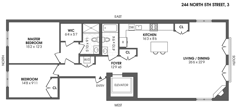 Floorplan for 244 North 5th Street, 3