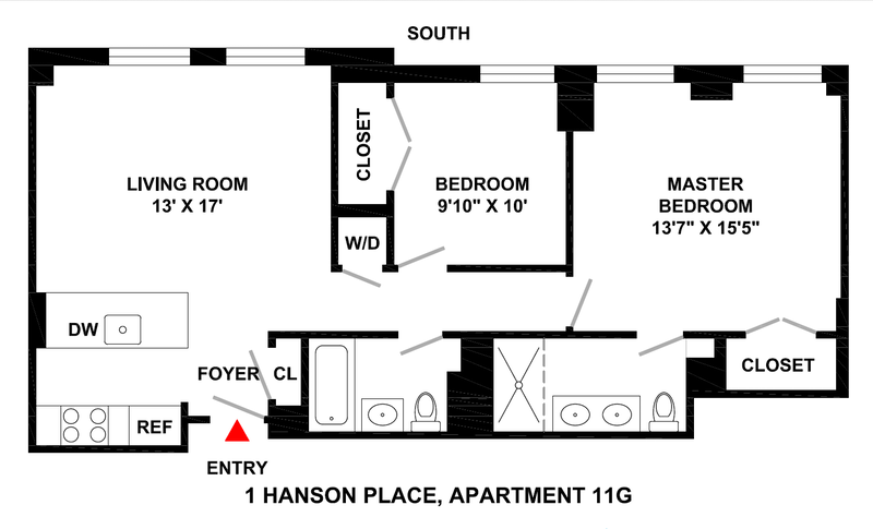Floorplan for 1 Hanson Place, 11G