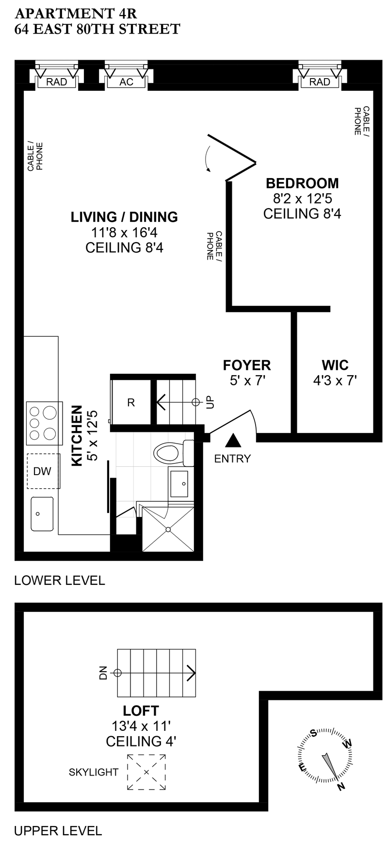 Floorplan for 64 East 80th Street, 4R