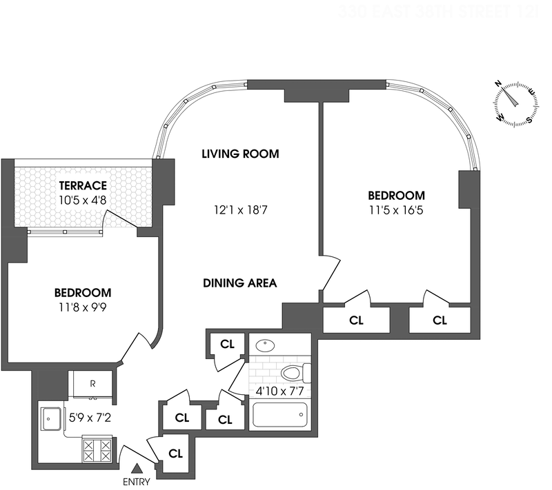 Floorplan for 330 East 38th Street, 12I