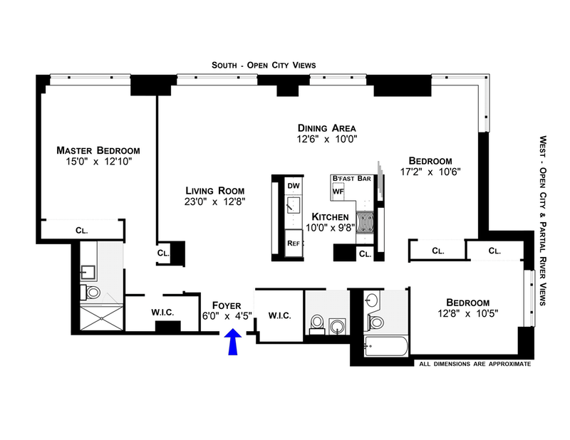 Floorplan for 30 West 61st Street, 20C