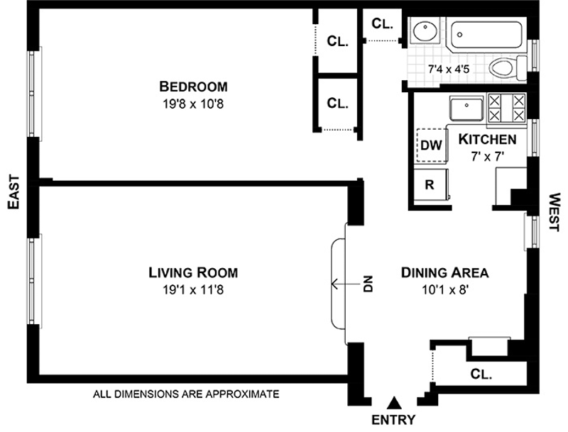 Floorplan for 300 West 72nd Street, 1F