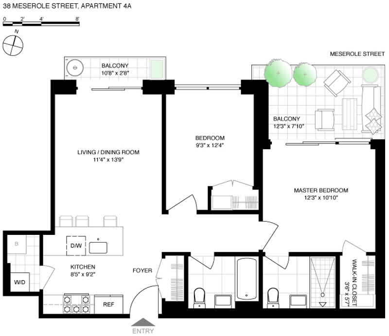 Floorplan for 38 Meserole St, 4A