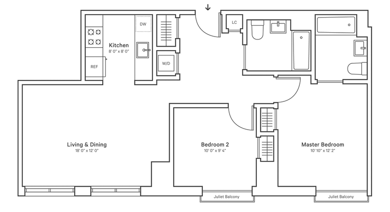 Floorplan for 2351 Adam Clayton Powell, 611
