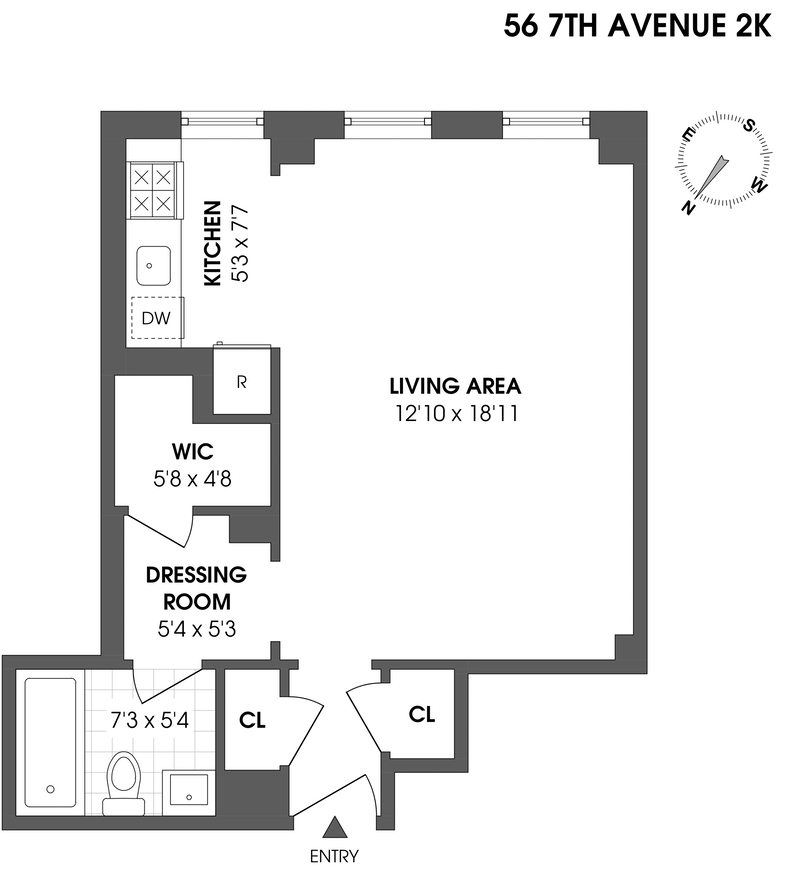 Floorplan for 56 Seventh Avenue, 2K