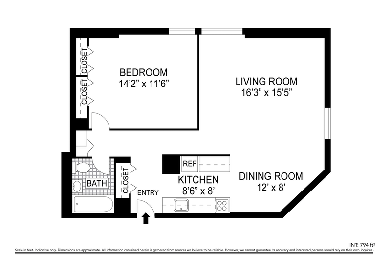 Floorplan for 1619 Third Avenue, 20D