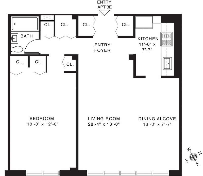Floorplan for 3935 Blackstone Avenue, 3E