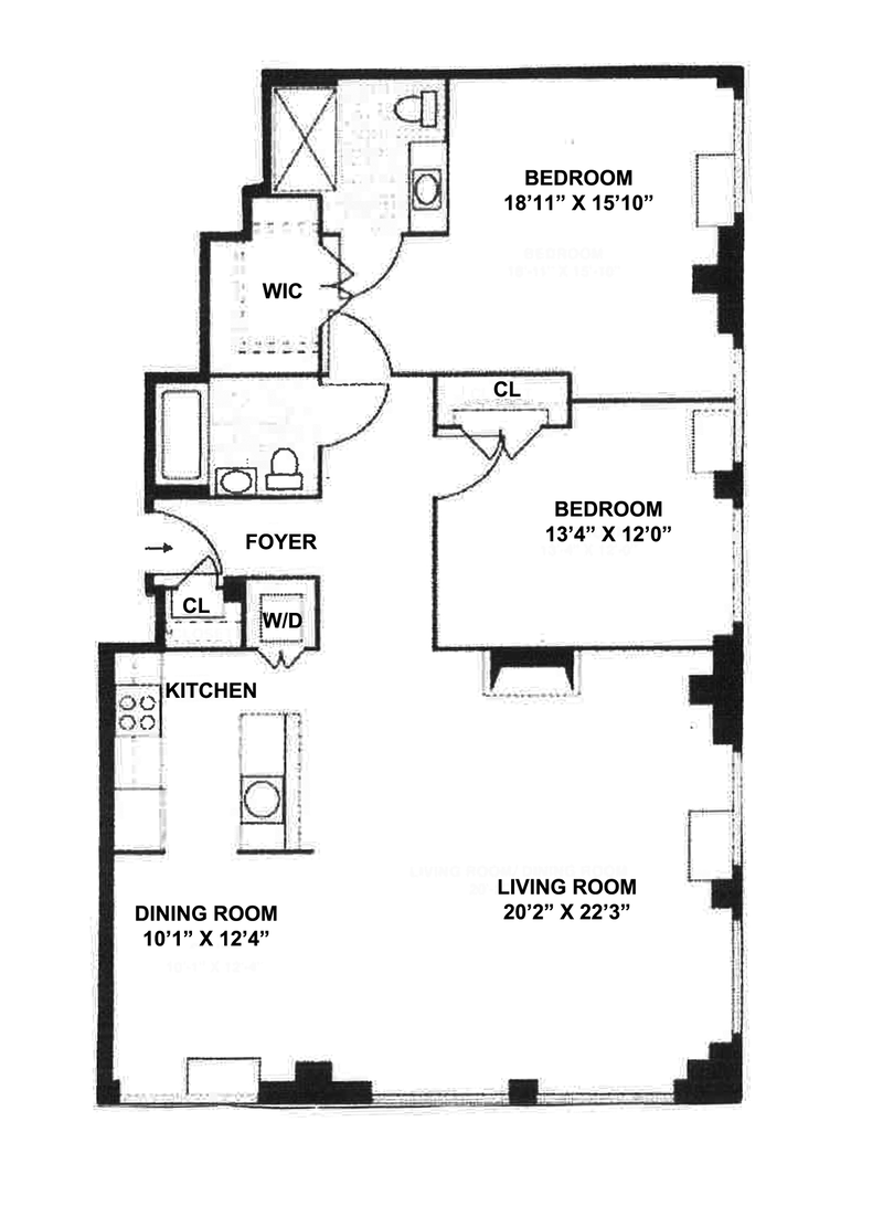 Floorplan for 381 Lenox Avenue, 3B