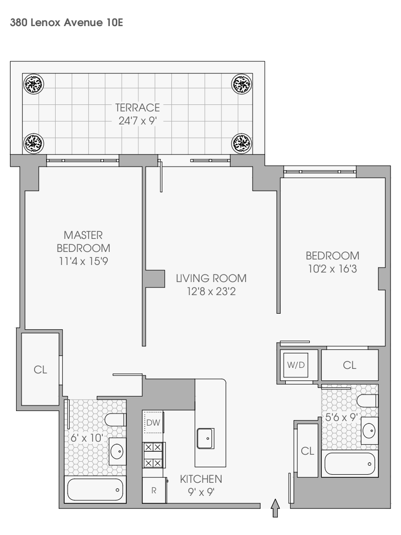 Floorplan for 380 Lenox Avenue, 10E