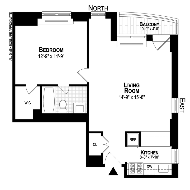 Floorplan for 222 West 14th Street, 9A