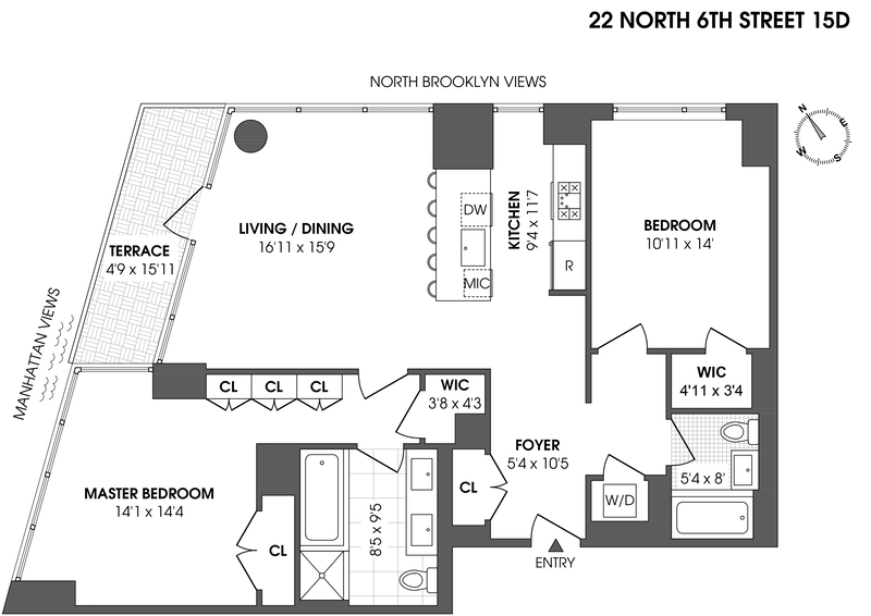 Floorplan for 22 North 6th Street, 15D
