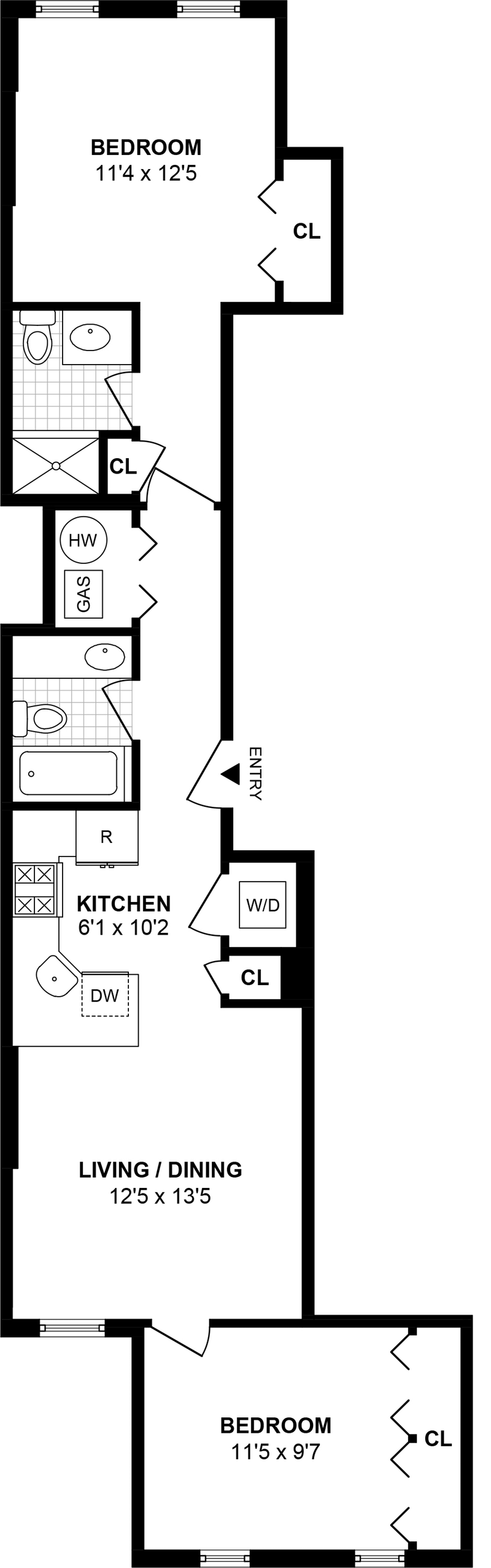 Floorplan for 744 Park Ave, 4R