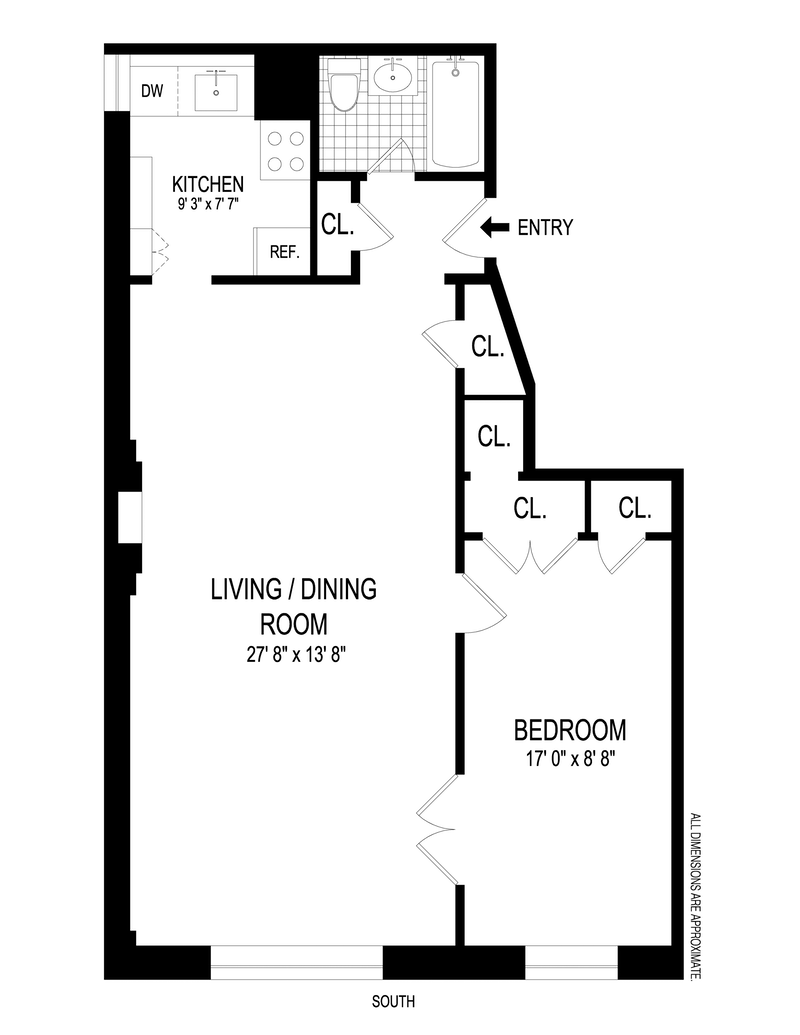 Floorplan for 316 West 103rd Street, 4R