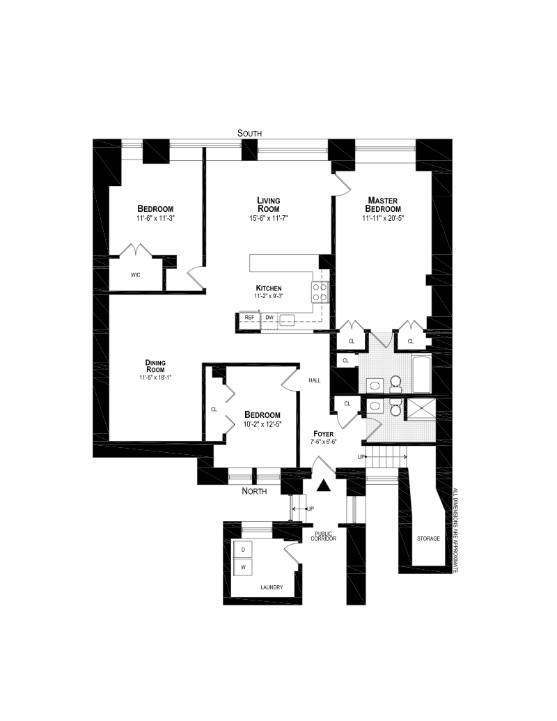Floorplan for 125 Cedar Street, 2S