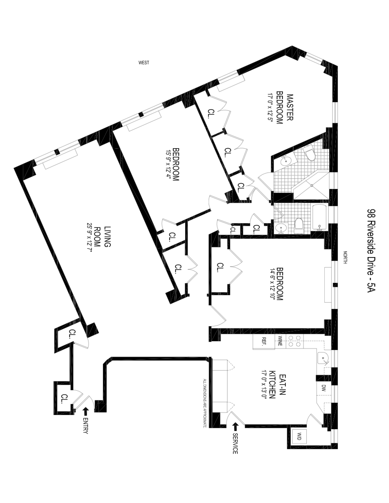Floorplan for 98 Riverside Drive, 5A