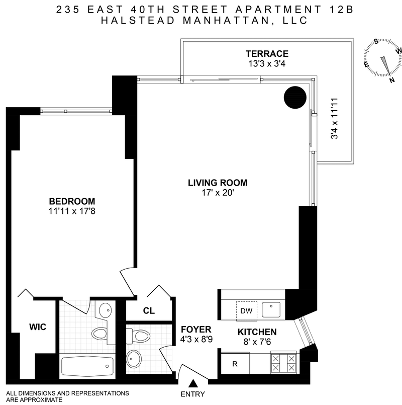 Floorplan for 235 East 40th Street, 12B