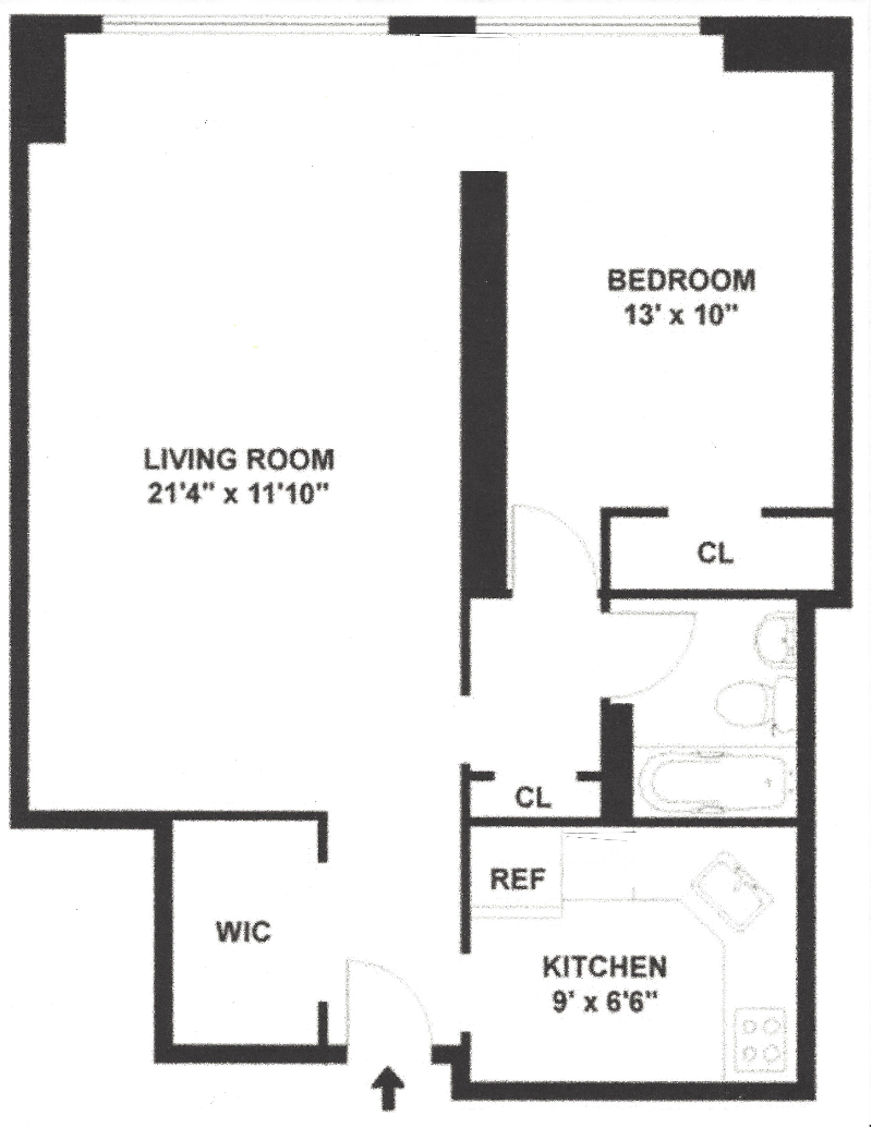Floorplan for 102 -10 66th Road, 12C