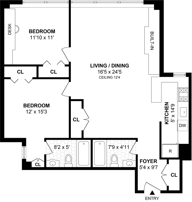 Floorplan for 501 Adams St, 4K