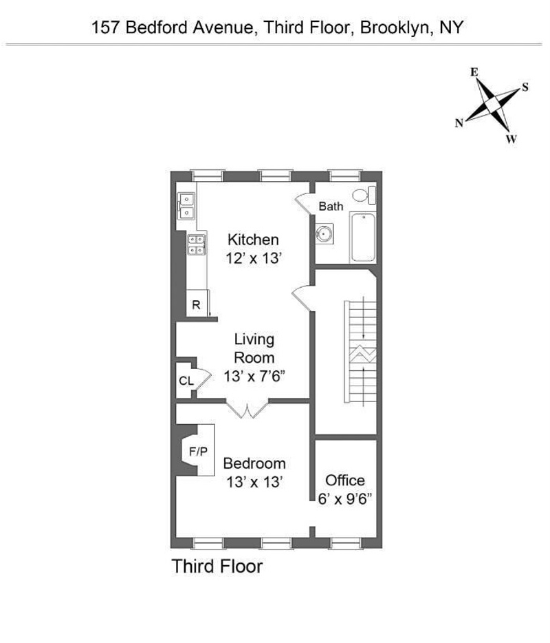 Floorplan for 157 Bedford Ave, 3