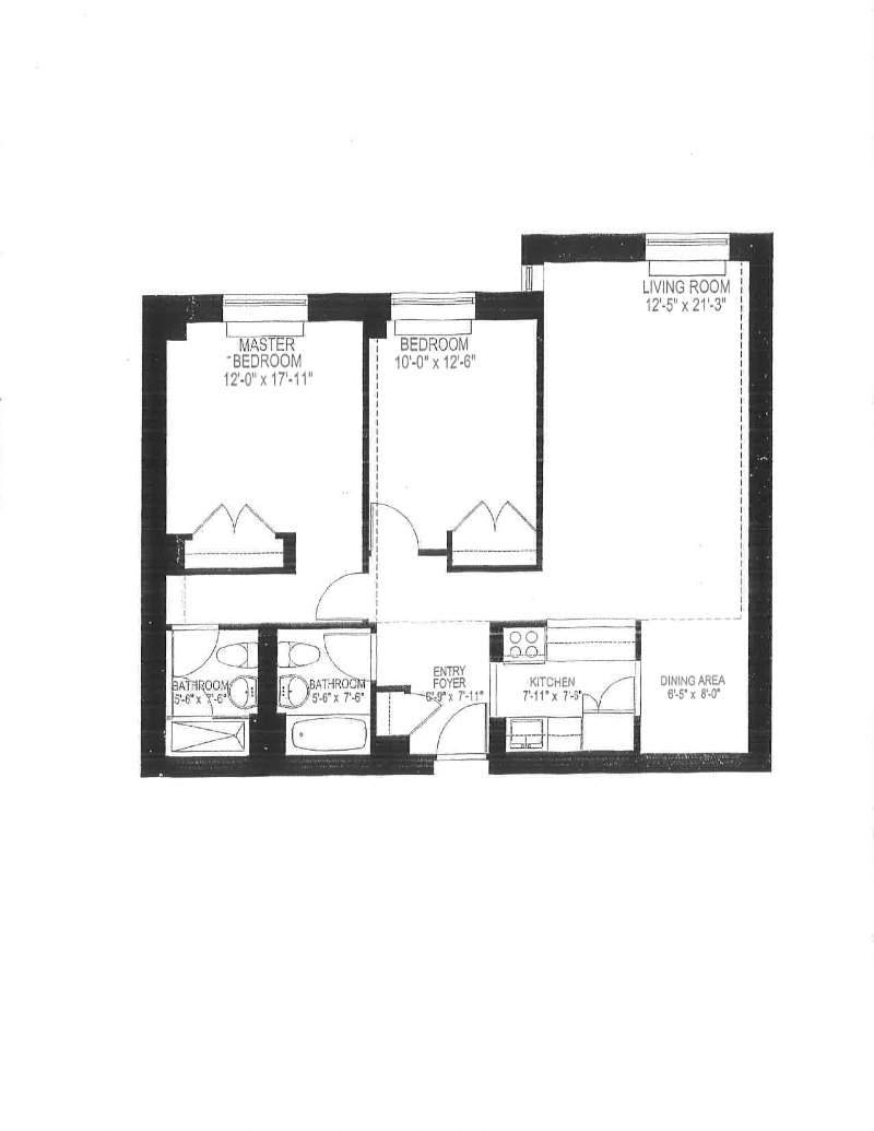 Floorplan for 300 West 135th Street, 7D