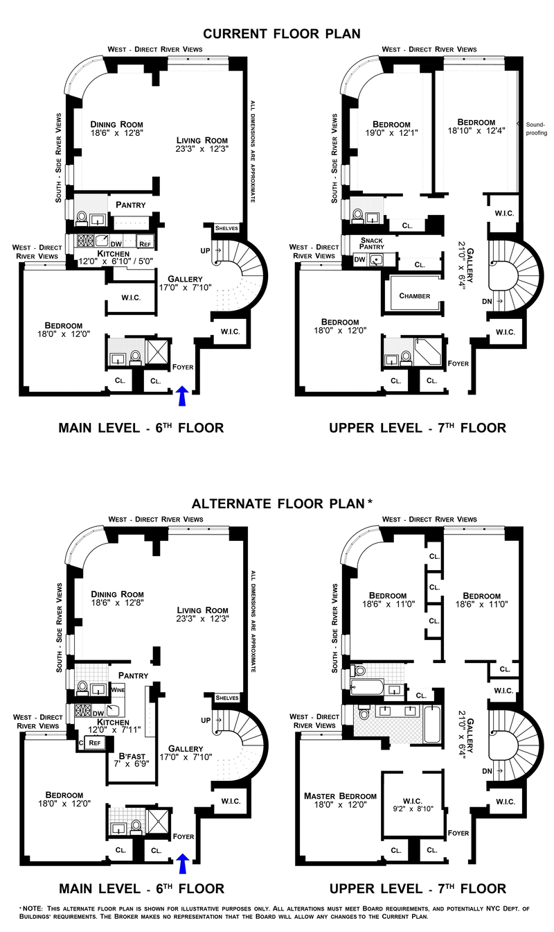 Floorplan for 140 Riverside Drive, 6/7J