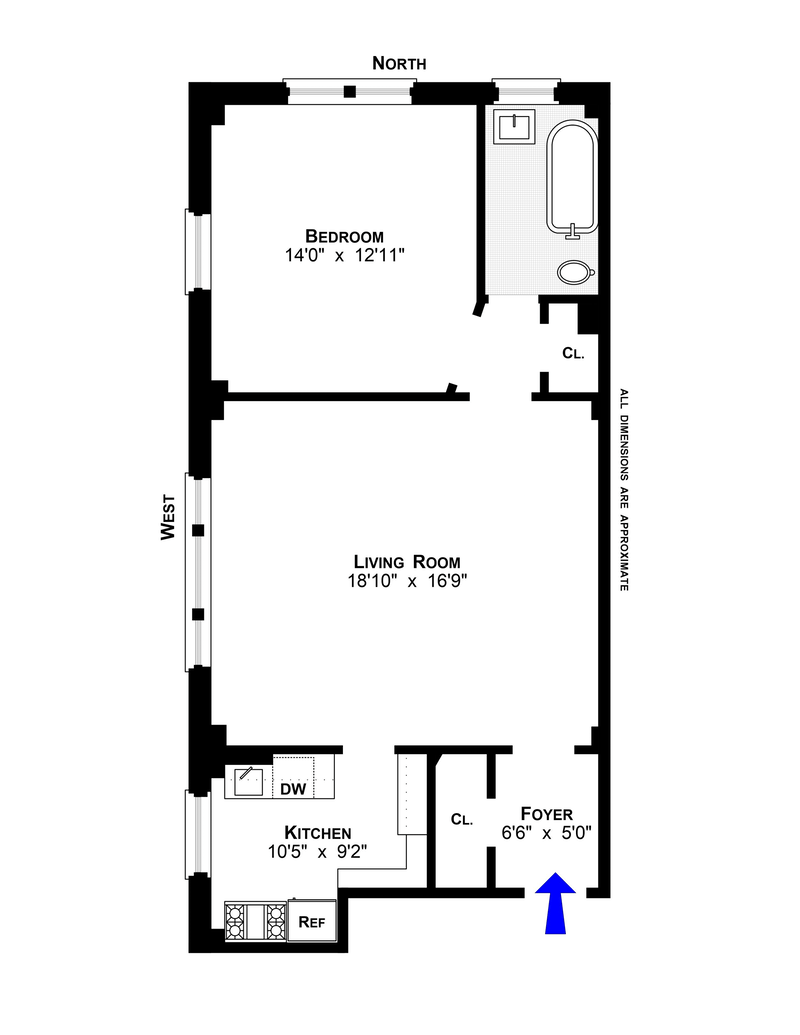 Floorplan for 321 West 55th Street, 74