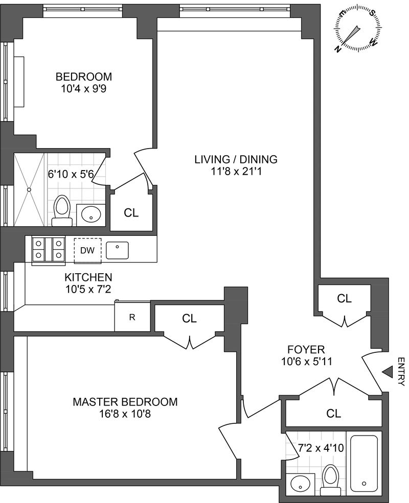 Floorplan for 30 West 63rd Street, 17P