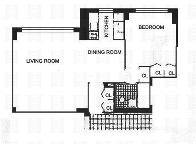 Floorplan for 57th/5th No Fee One Bedroom