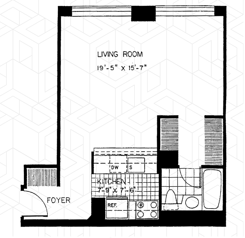 Floorplan for 236 East 47th Street, 19A