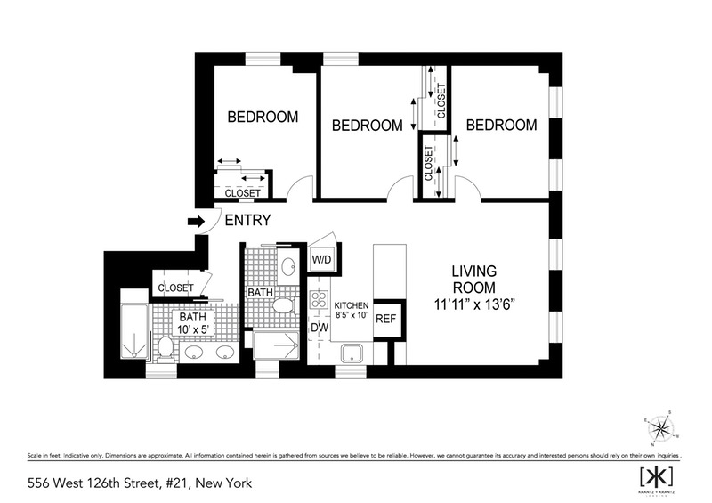 Floorplan for 560 West 126th Street, 4A