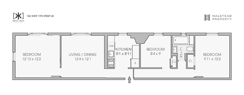 Floorplan for 526 West 111th Street, 3E