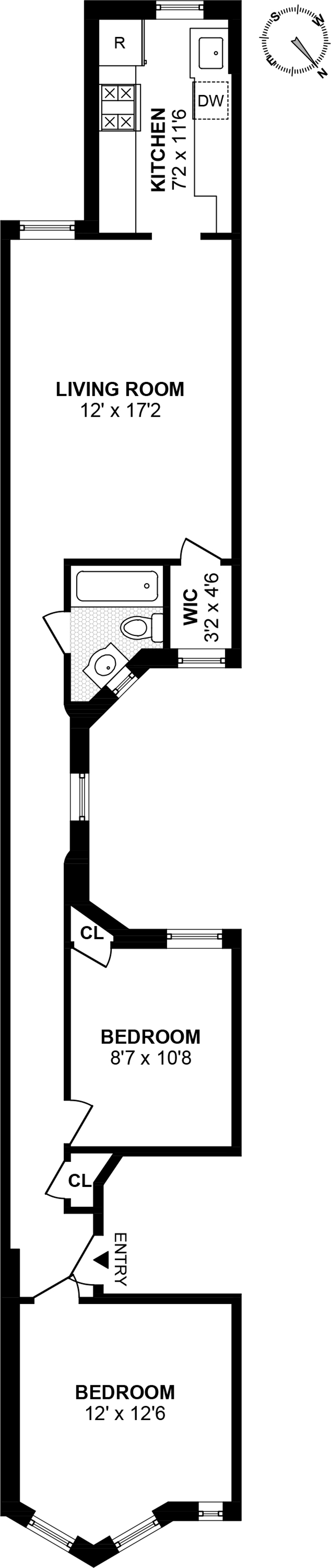 Floorplan for 528 5th Street, 4L